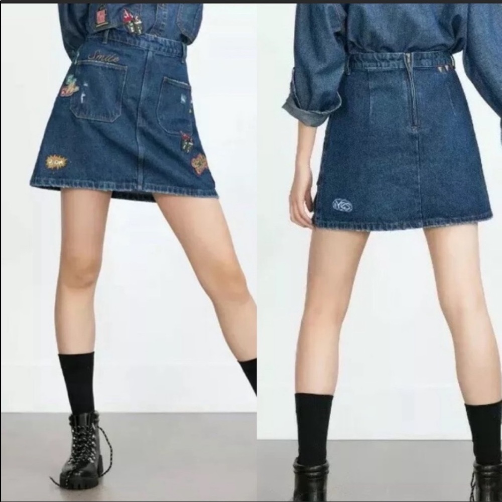 Zara denim skirt
